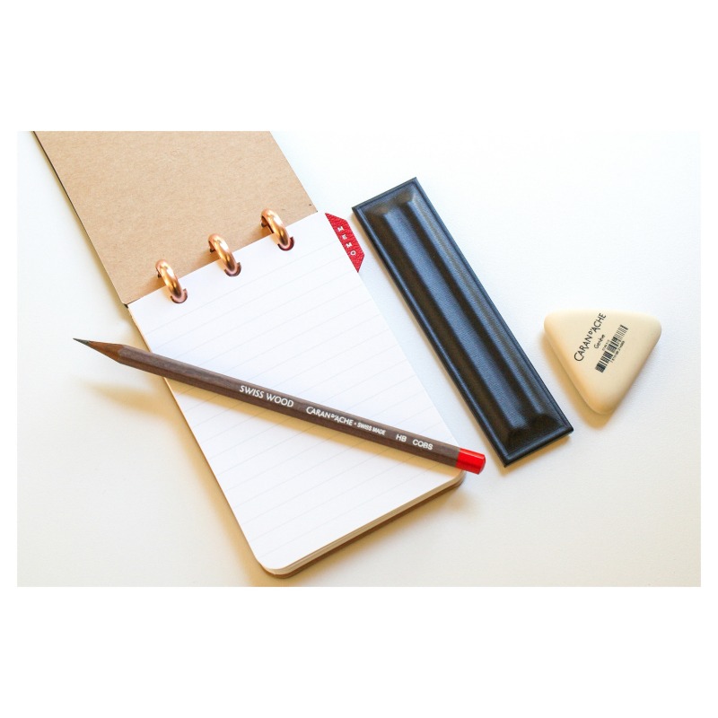 [* Dark Brown / Leather Discbound Notebook + Pen Rest ] * 다크 브라운 / 가죽 디스크 바운드 노트 + 펜 레스트